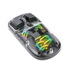 Transparent Mouse 2.4G and Bluetooth Dual Mode - Black Transparent Mouse 2.4G and Bluetooth Dual Mode - Black