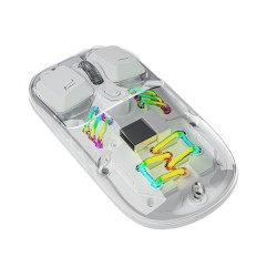 Transparent Mouse 2.4G and Bluetooth Dual Mode - Grey  Transparent Mouse 2.4G and Bluetooth Dual Mode - Grey