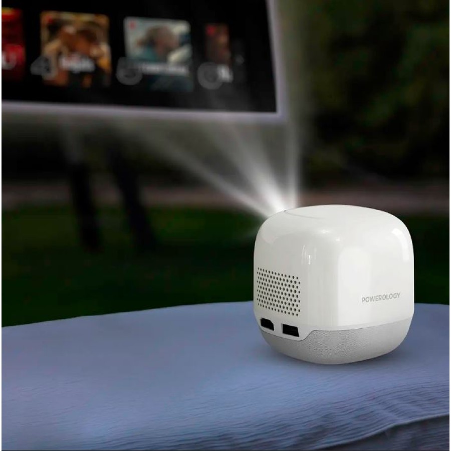 Powerology Mini Beam Portable Projector - White