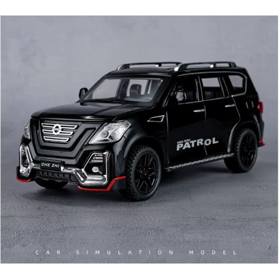 XLG Nissan Patrol Die Cast Model RC Car 1:24 Scale - Lights & Music - Black