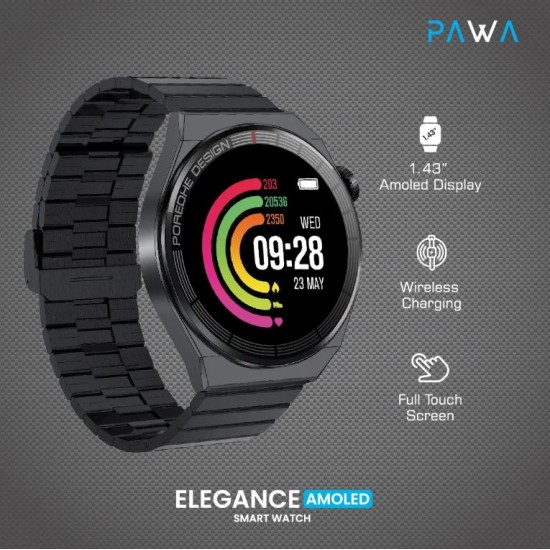 Pawa Elegance Smart Watch With Amoled Display - Black