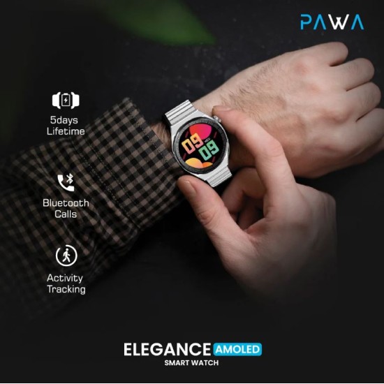 Pawa Elegance Smart Watch With Amoled Display - Silver