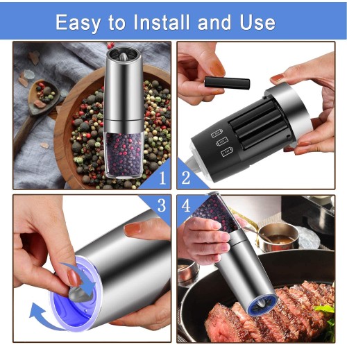 Gravity Electric Salt and Pepper Grinder Set