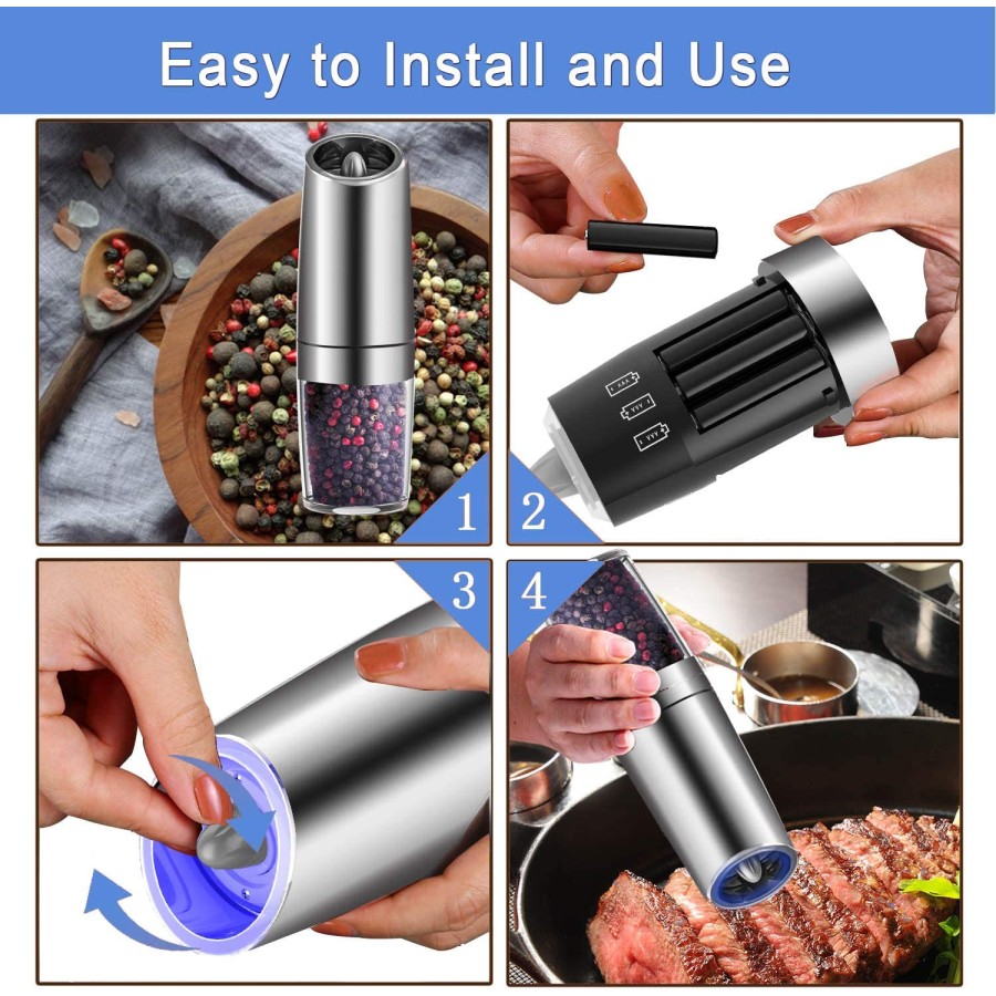 Gravity Electric Salt and Pepper Grinder Set