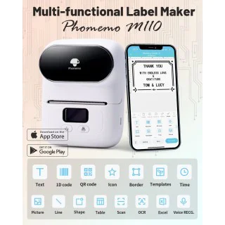 Phomemo-M110 Label Printer- Portable Mini Bluetooth…