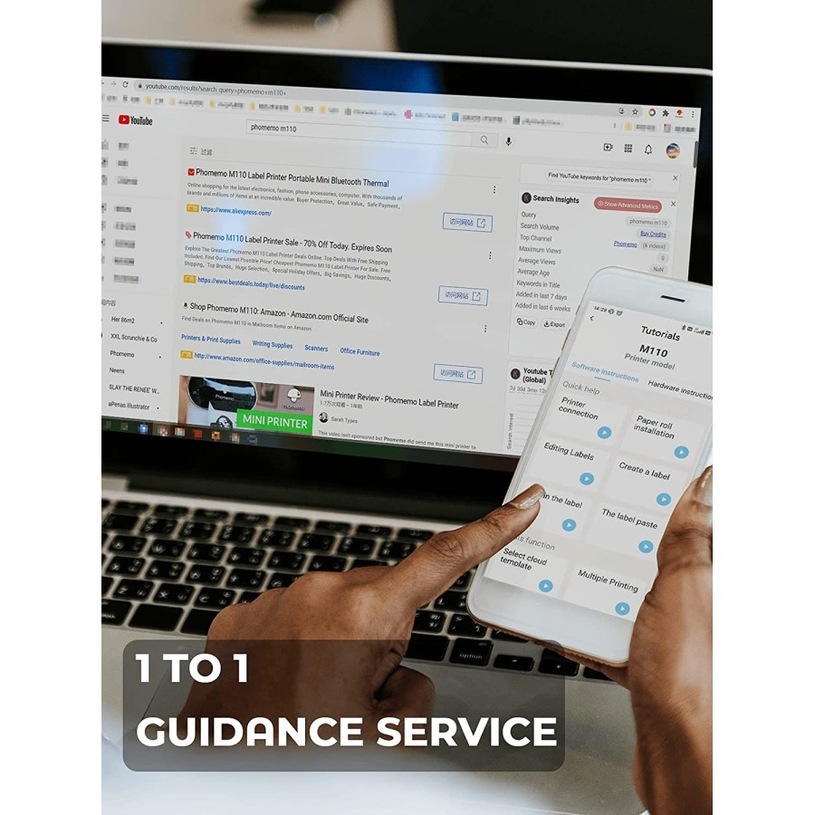 Phomemo-M110 Label Barcode Printer- Portable Bluetooth Thermal Mini Label Maker Printer