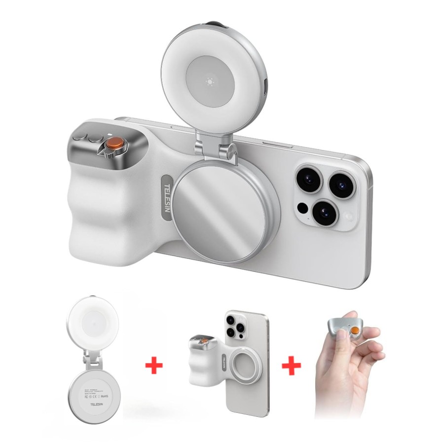 Telesin Magnetic Phone Camera Shutter + Magsafe Selfie Light with Mirror (Bundle Offer!)