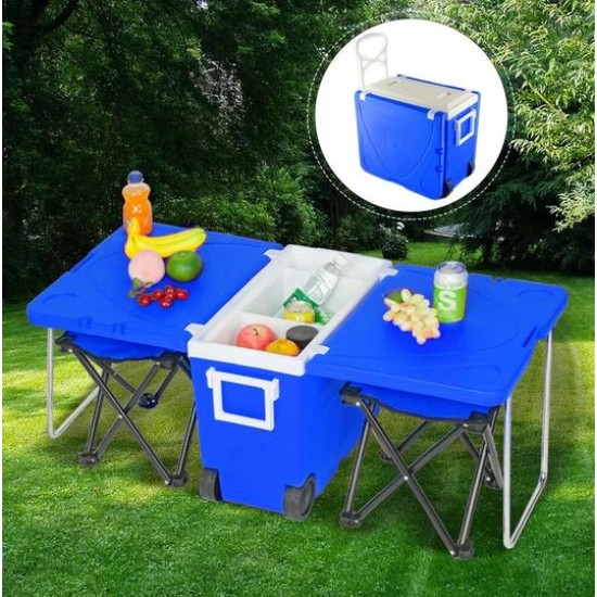 Multi-Function Rolling Cooler Picnic Camping Outdoor