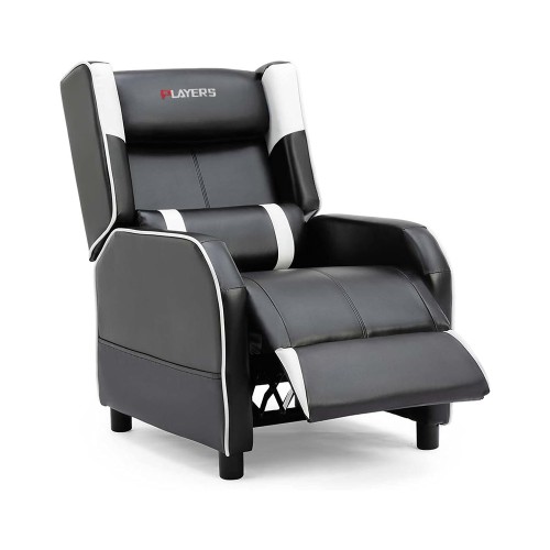 PLAYERS RANGER X FAUX LEATHER GAMING SEAT RECLINER ARMCHAIR SOFA - WHITE