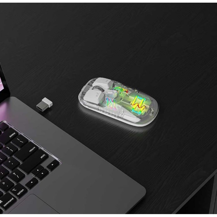  Transparent Mouse 2.4G and Bluetooth Dual Mode - Grey