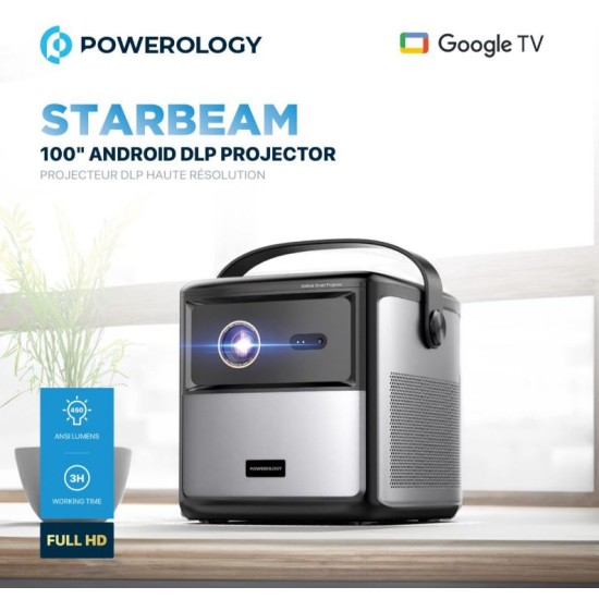 Powerology Starbeam 100" Google DLP Projector - Black