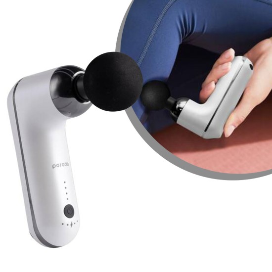 Porodo Lifestyle Mini Massage Gun Adjustable Speed-4Interchangeable Heads