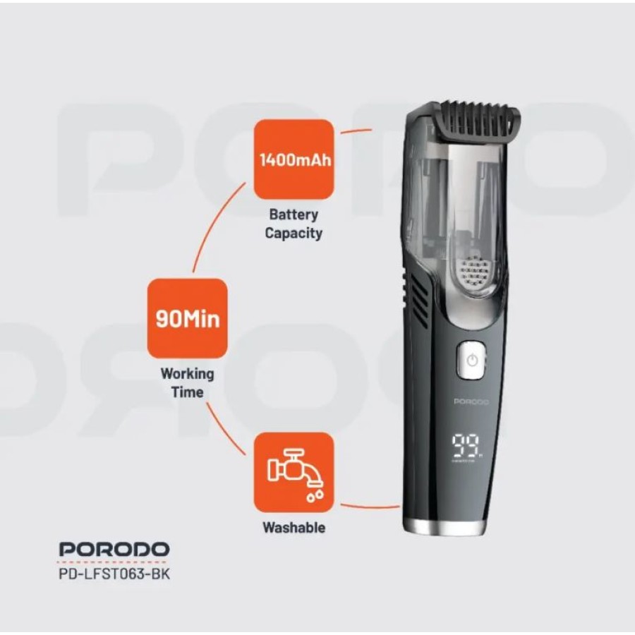 Porodo Air Suction Beard & Body Trimmer