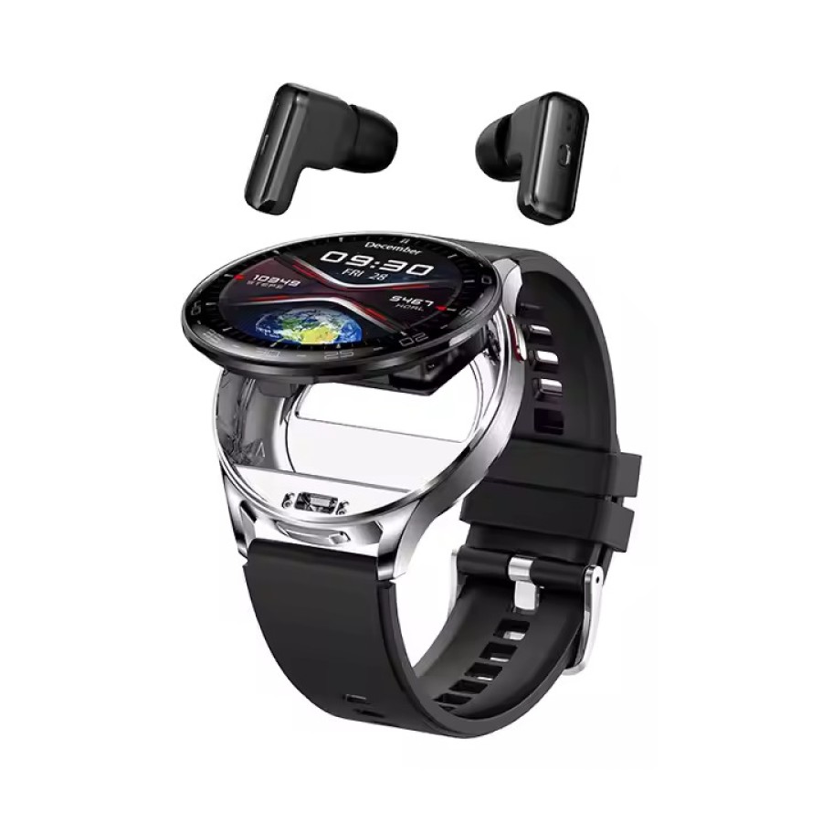 Porodo Pulse Smartwatch With Earbuds - Silver Porodo Pulse Smartwatch With Earbuds - Silver