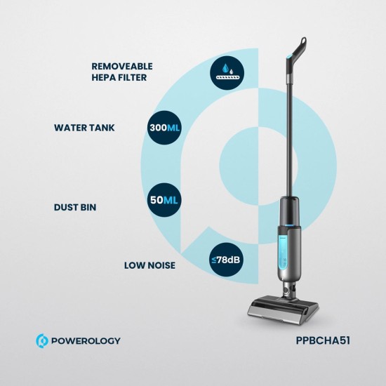 Powerology Dual Design - Cordless Vacuum & Mop - Black