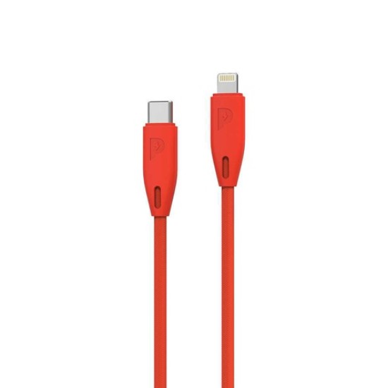 Powerology Braided USB-C to Lightning Cable 1.2m - Red