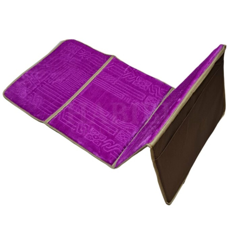 Prayer Rug Mat with Back Sitter Support - Purple