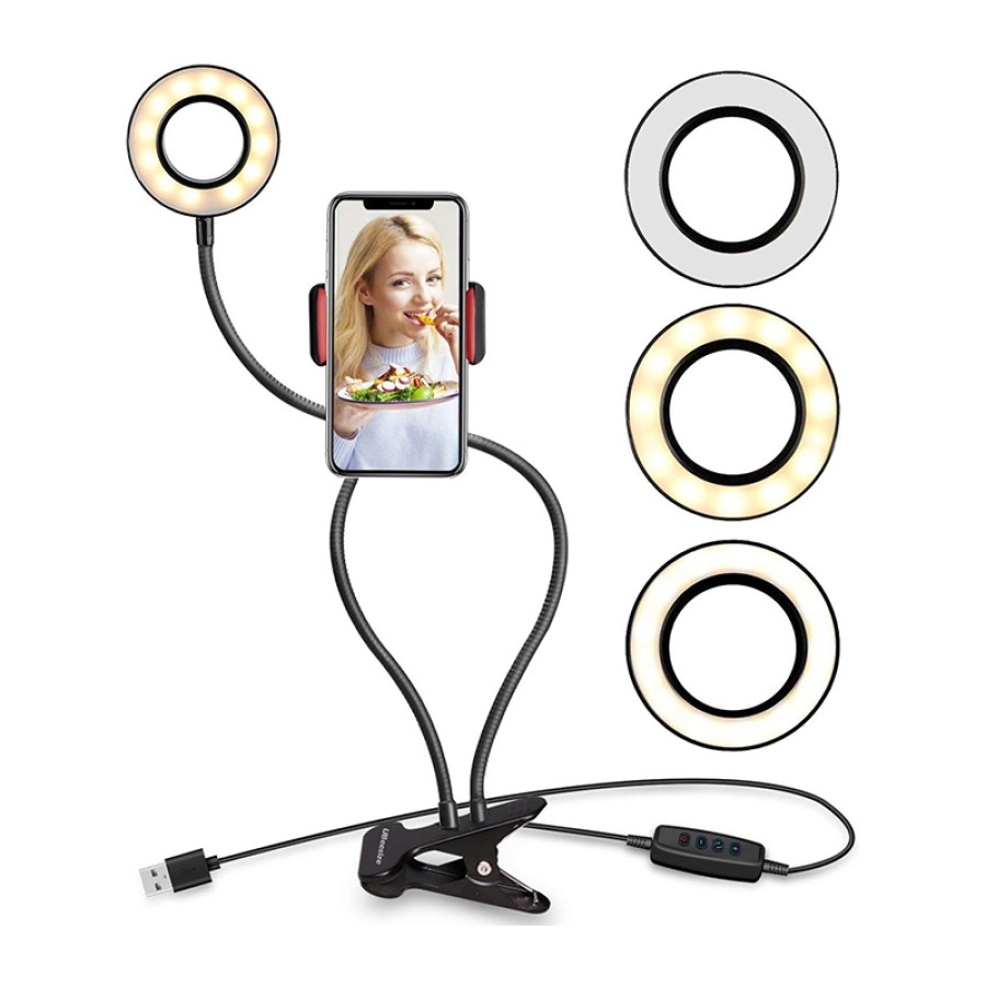 Professional Live Stream Selfie Ring Light with Cell Phone Holder Stand for Live Stream & Makeup Professional Live Stream Selfie Ring Light with Cell Phone Holder Stand for Live Stream & Makeup
