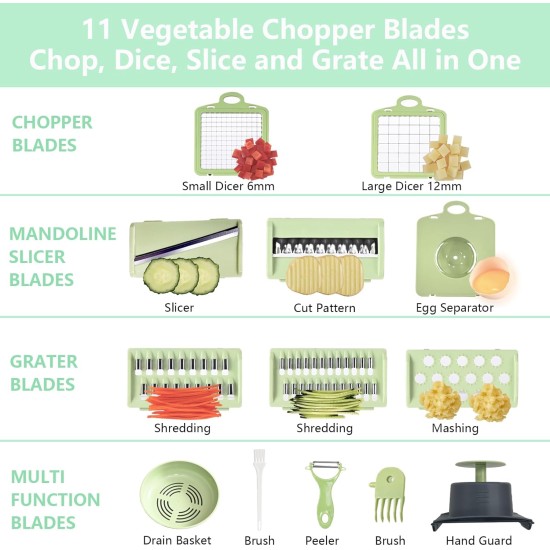 9in 1 Multi-Functional Manual Vegetable and Fruit Chopper Slicer