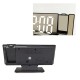 Mirror Clock and Alarm with Laser Projection of Time on the Wall - Black