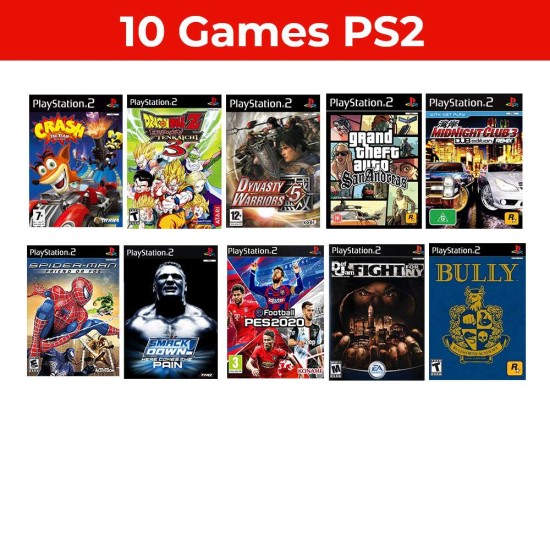 PS2 Slim Console with extra controller + 10 Games + 8GB Memory Card