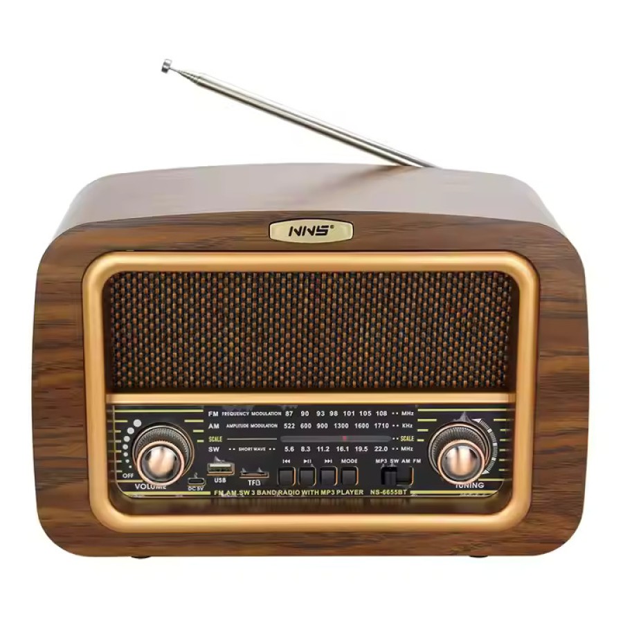 Classic Vintage Classic Retro Wooden AM/FM Radio - NS-6655BT