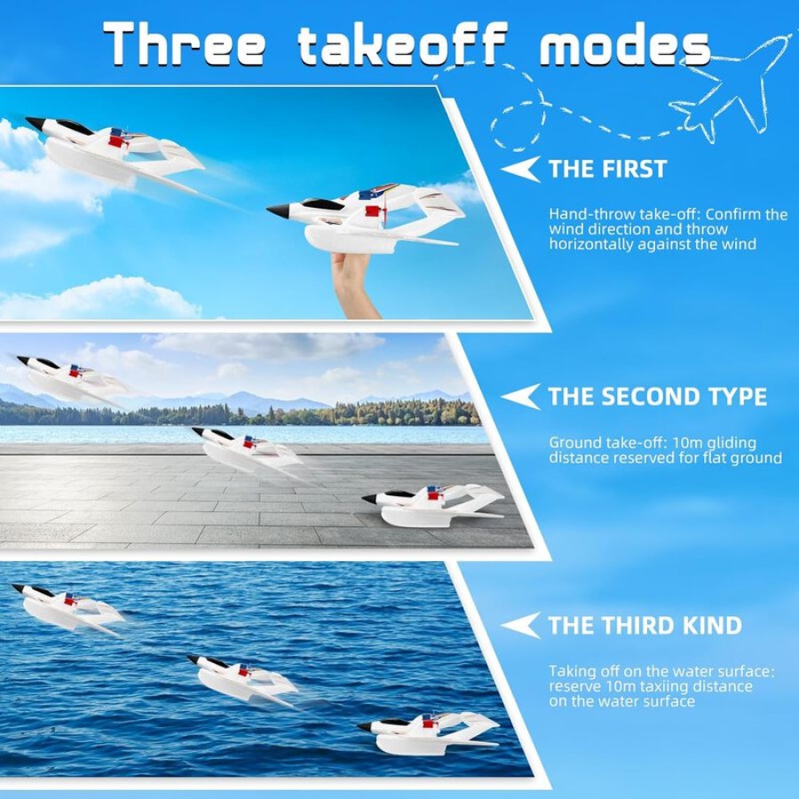 3-in-1 RC Plane – Land, Sea & Air Remote Control Aircraft