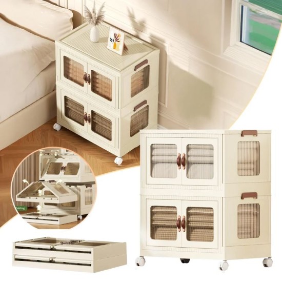 Multipurpose 2-Tier Detachable Foldable Storage Boxes (63x56x34cm)