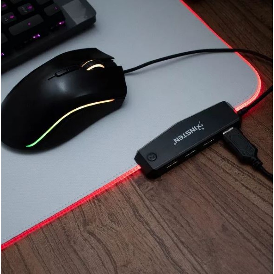 RGB Mouse Pad Gaming LED Large Soft Cloth 4 USB Port Mat - 40x90cm