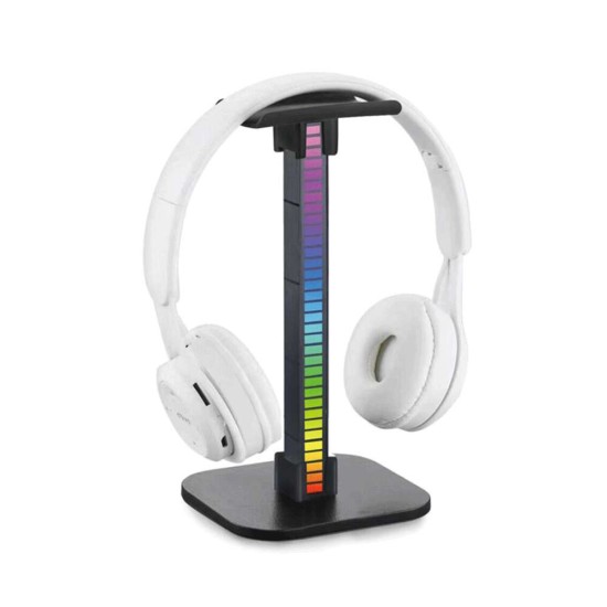 RGB Headset Stand LED Sound Control Light Headphone Holder