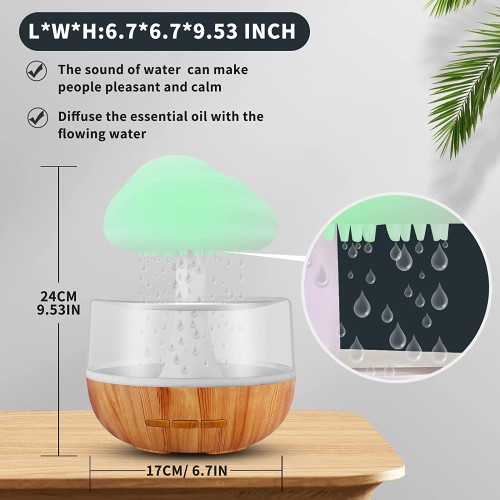 Rain Clouds Humidifier Aroma Diffuser 7 Colors Night Light