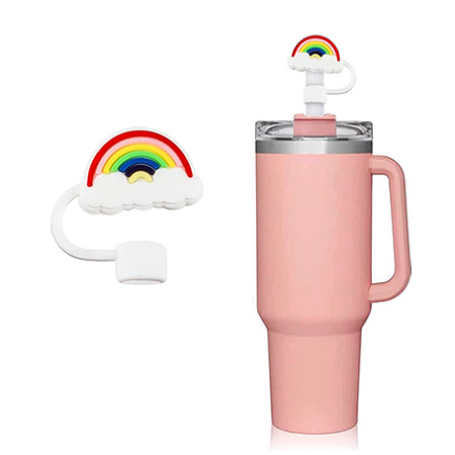 Cute Silicone Straw Tip Cover - Rainbow Cute Silicone Straw Tip Cover - Rainbow