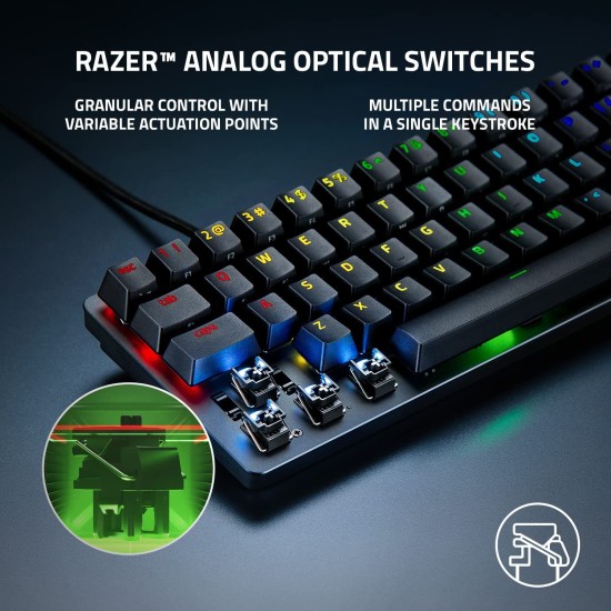 Razer Huntsman Mini Analog 60% Wired Optical Gaming Keyboard with Chroma RGB Backlighting - Black
