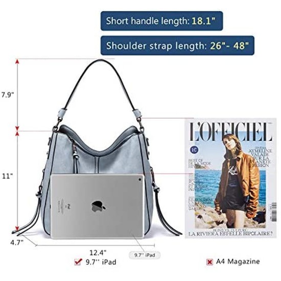 Realer Handbag Women Brand Leather Crossbody Bag Women PU Synthetic Tote Light Blue