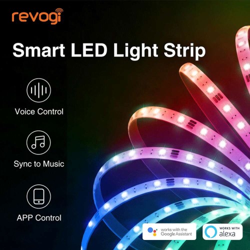 REVOGI SMART Wi-Fi LED LIGHT STRIP WORK WITH GOOGLE ASSISTANCE AND ALEXA -3m