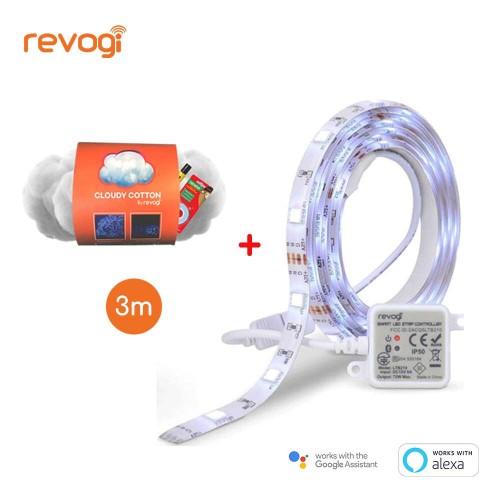 REVOGI SMART Wi-Fi LED LIGHT STRIP - 3m + Cloudy Cotton By Revogi