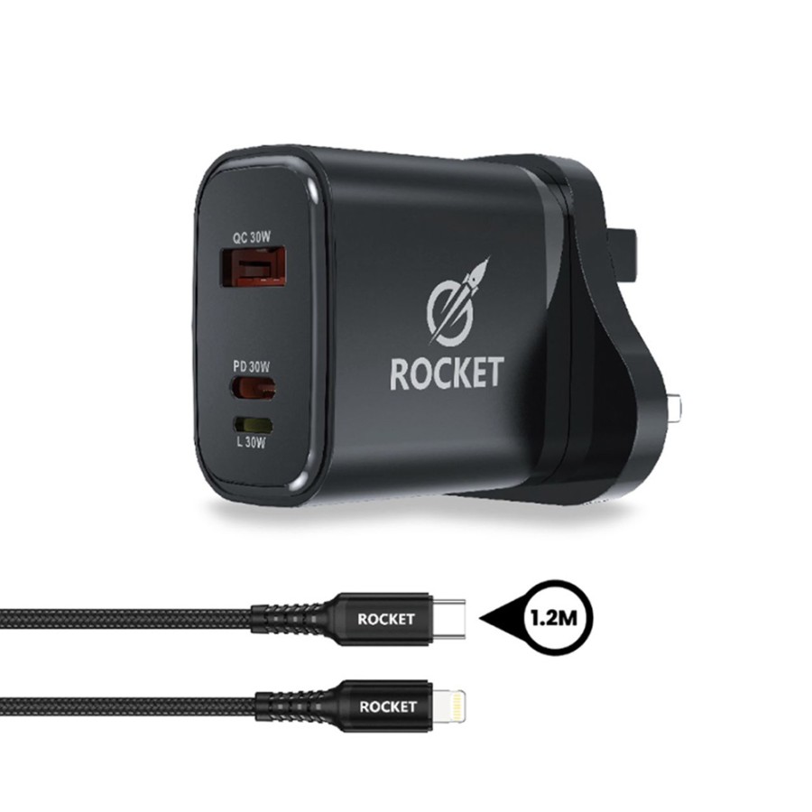 Rocket HC07 Fast Travel Charger with Type C to Lightning Cable 1.2m