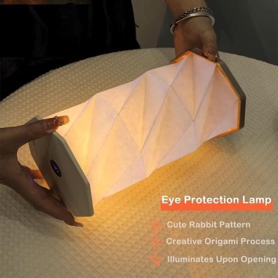 Wood & Paper Rotating Folding Lamp USB Rechargeable