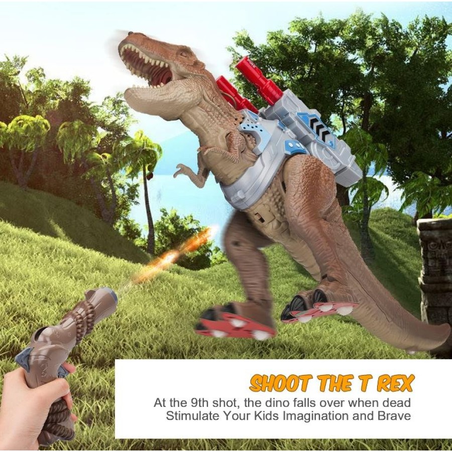 Interactive Dinosaur Toy with Walking, Roaring, and LED Light