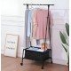 Metal Clothes Hanger with Built-In Fabric Storage Box geen box