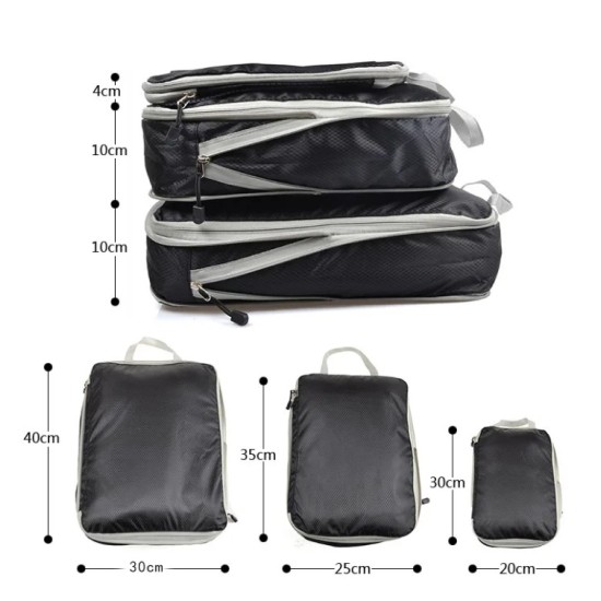 3PCS Set Travel Storage Compressible Bag - Grey
