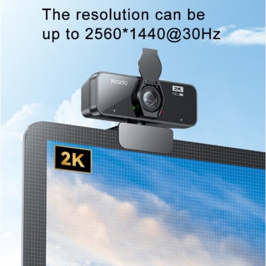 Yesido KM14 2K 4.0MP HD USB Webcam, Cable Length 1.5m