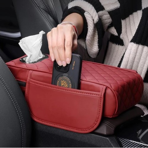 Car armrest with storage places - Black