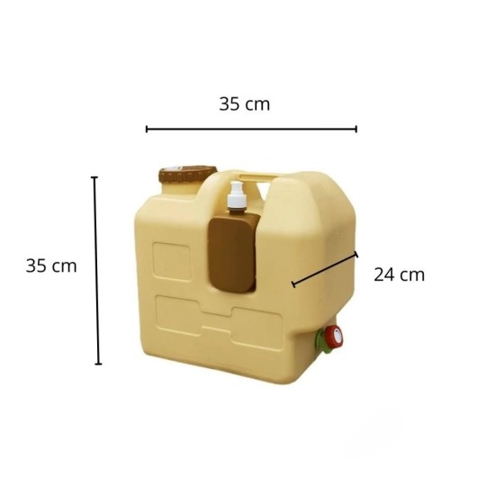 Water jug ​​with tap and soap box 20 litres