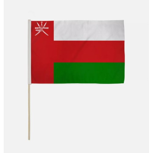 Handheld Wooden Stick Flag - Oman