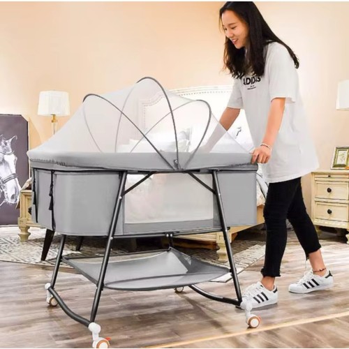 Comfortable and portable baby cradle swinging crib toddler baby