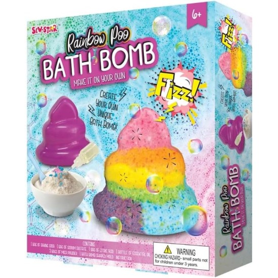 Sew Star Rainbow Poo Bath Bombs - Make it on your own DIY for kids