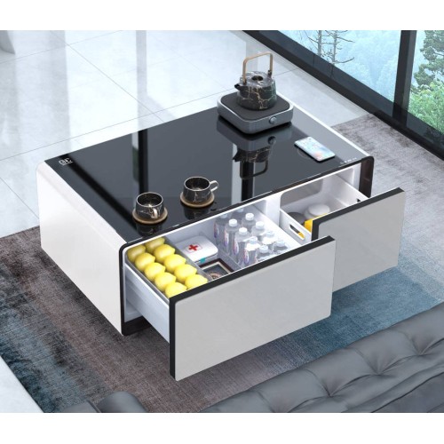 Smart Coffee Table -Full Bundle Midsize (White -Dark Gray)