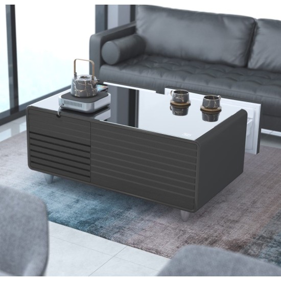 Smart Coffee Table -Full Bundle Midsize (White -Dark Gray)