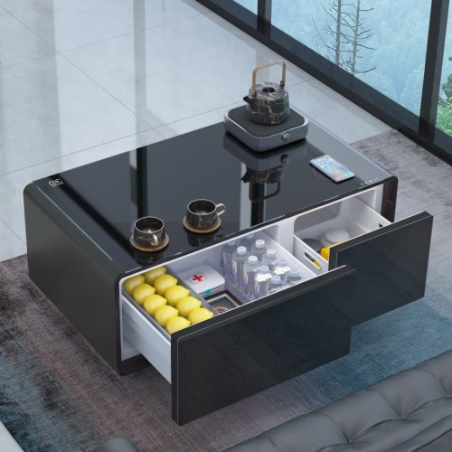 Smart Coffee Table -Full Bundle Midsize (White -Dark Gray)